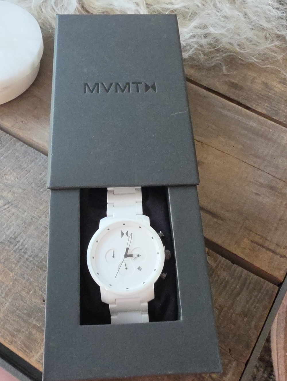 MVMT Chrono Ceramic Gloss White Chronograph Watch White